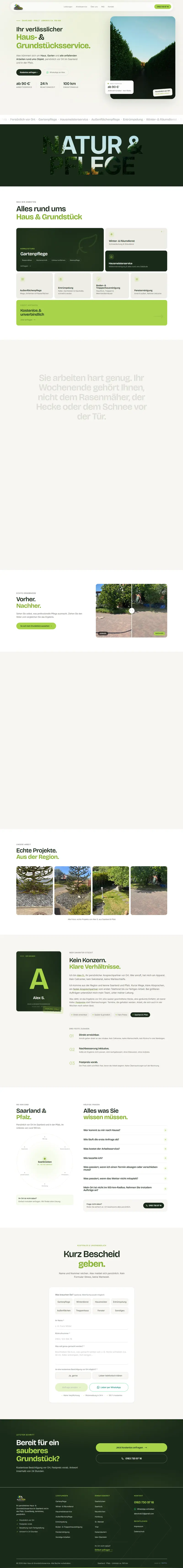 Screenshot der Website von Alex Haus- und Grundstücksservice
