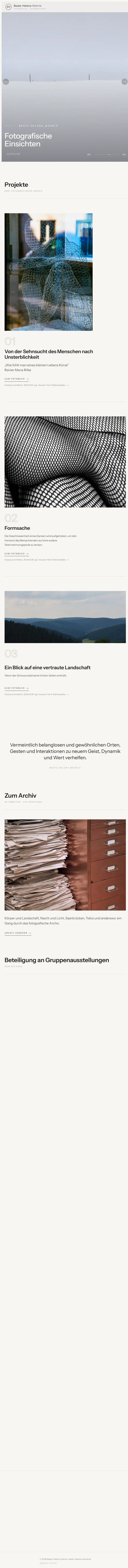 Screenshot der Website von Beate-Helena Wehrle