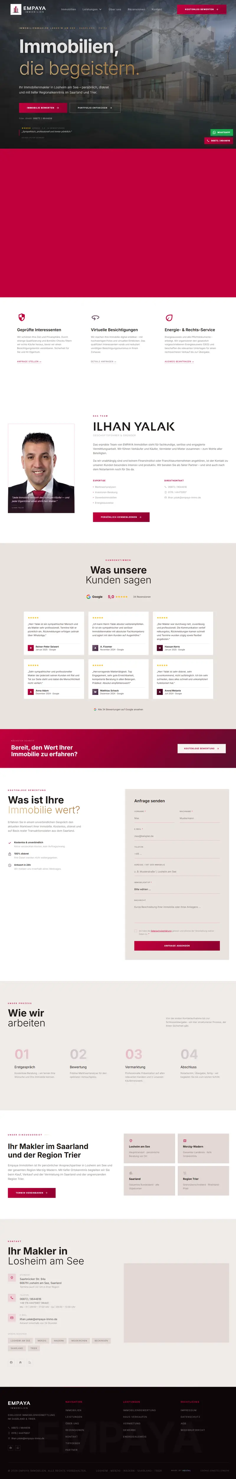 Screenshot der Website von Empaya Immobilien