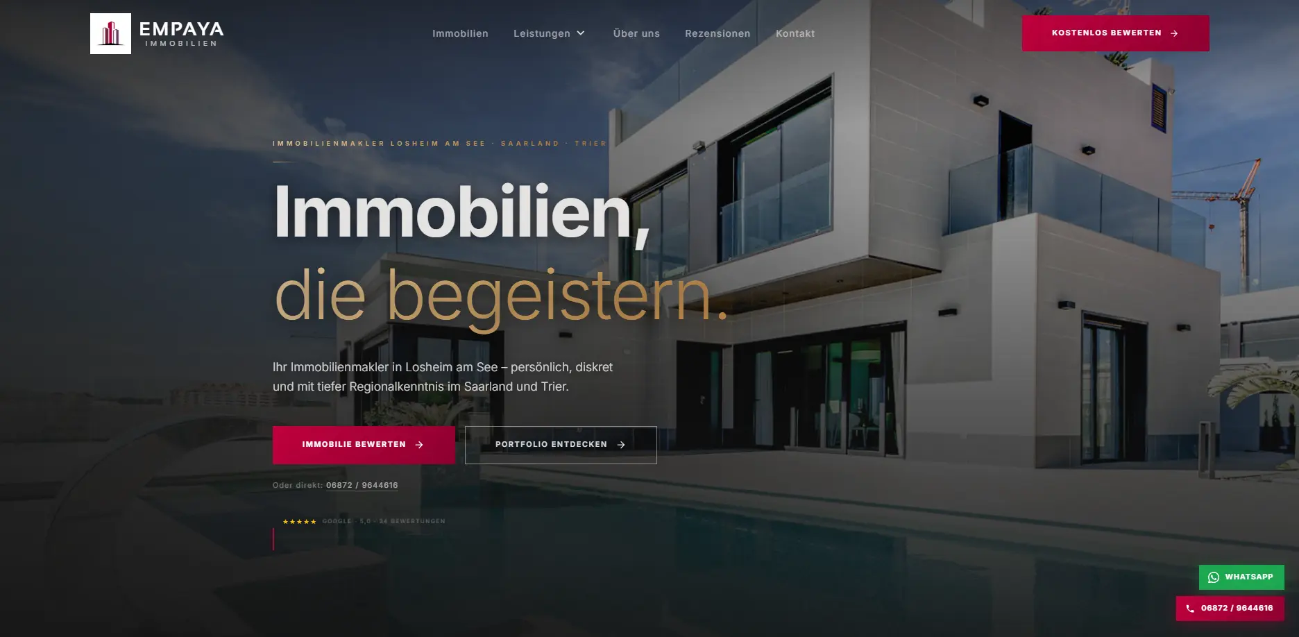 Empaya Immobilien — Website live seit April 2026, gebaut von Vextal